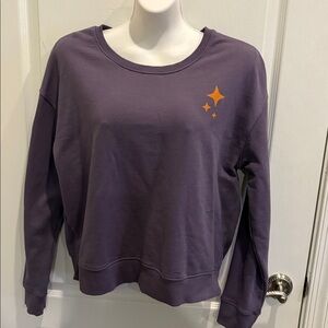 PACT 100% Organic Cotton Purple Sweatshirt with Orange Star/Moon Size L